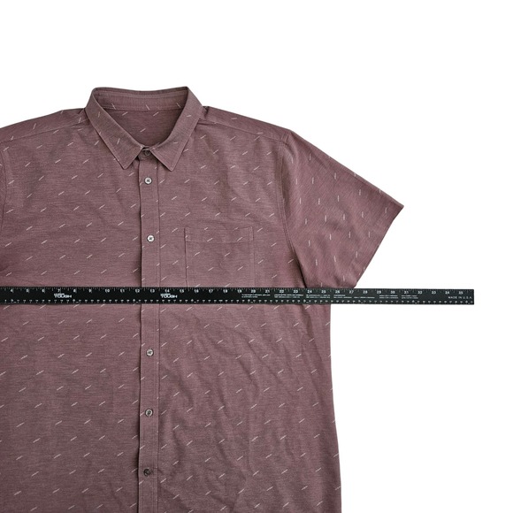 Vuori Bridge (Mens XXL) Short Sleeve Button Front Shirt V184 Red Performance - Picture 6 of 6